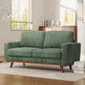 Vesgantti 68" Loveseat Sofa - Green, Comfy Corduroy with Spring Cushion, Solid Wood Frame, Modern Deep Seat, Bedroom & Living Room, Office Couch