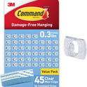 Command Indoor Mini Light Clips, 45 Clear Clips and 54 Command Strips, Damage Free Hanging Christmas Decorations, Wall Clips for Hanging Lights and