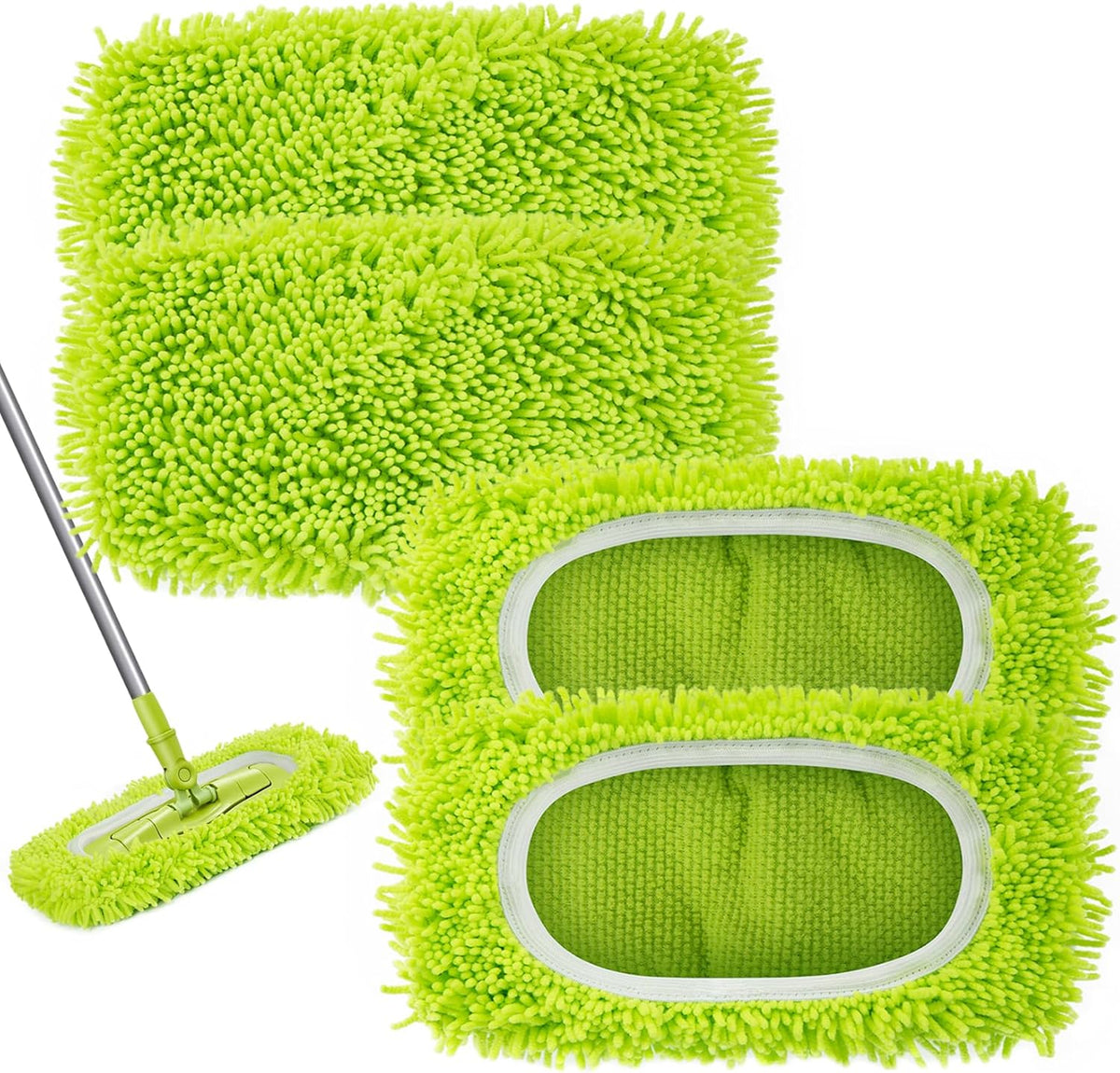 Reusable Dry Sweeping Cloths Microfiber Wet Mop Pads Compatible with Swiffer Sweeper Mop Replacement Sweeping Mopping pad Refills for Hardwood