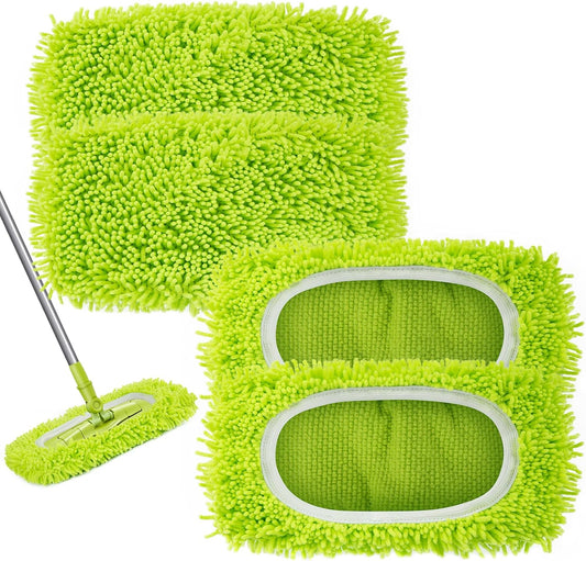 Reusable Dry Sweeping Cloths Microfiber Wet Mop Pads Compatible with Swiffer Sweeper Mop Replacement Sweeping Mopping pad Refills for Hardwood