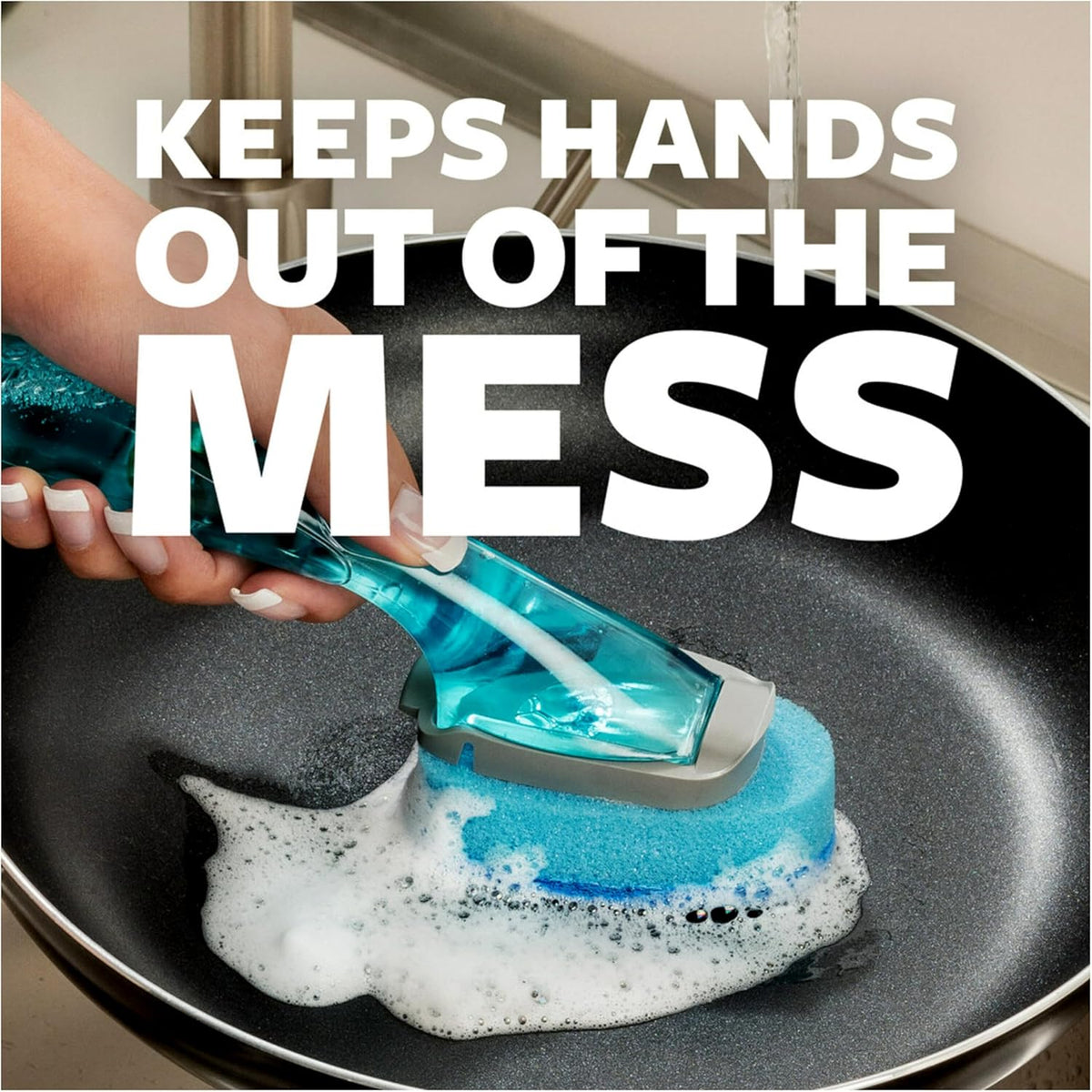 Scotch-Brite Non-Scratch Dishwand, Scrubber for Cleaning Kitchen, Bathroom, and Household, Non-Scratch Dish Scrubber Safe for Non-Stick Cookware, 1