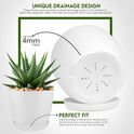 Utopia Home Plant Pots Indoor with Drainage Holes – Set of 5 White Plastic Flower Pots (7/6.6/6/5.3/4.8 Inch) – Modern Planters for Indoor Plants