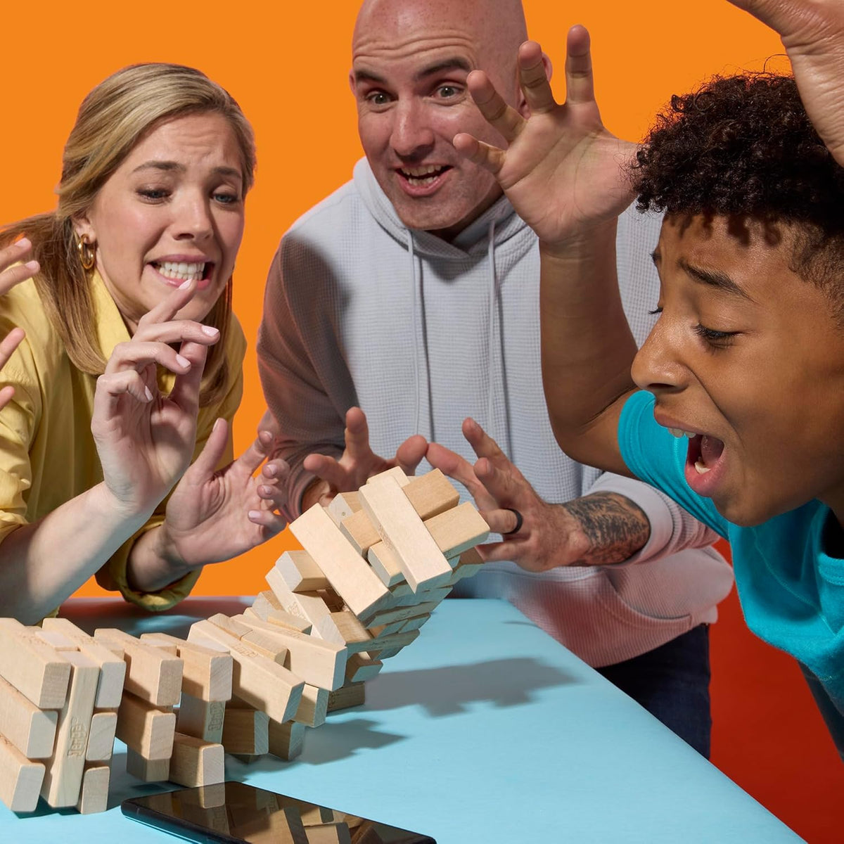 Hasbro Gaming Jenga Game | The Original Wood Block Game with Genuine Hardwood Blocks | Stacking Tower | Ages 6+ | 1 or More Players | Party Games for