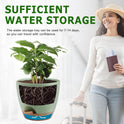 Plant Pots 10/9/8/7.5/7 Inch Self Watering Pots, Set of 5 Plastic Planters with Drainage Holes and Saucers,Plastic Flower Pots,Nursery Planting Pot