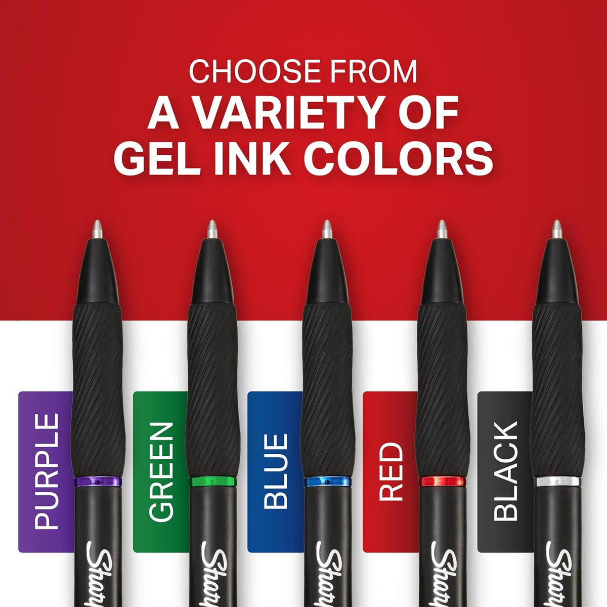 Sharpie S-Gel Gel Pens, Black Barrel, Medium Point (0.7mm), Black Gel Ink Pens, 12 Count - Home, Office, School, Journaling, Writing, Note-Taking