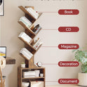 SUNMORY 6 Tier Tree Bookshelf, Small Bookcase with Storage Cabinet, Modern Tall Narrow Bookshelves Organizer, Floor Standing Book Shelf for