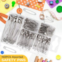 Huhuhero 160Pcs Safety Pins, Large & Small Safety Pins for Clothes Sewing Craft, Nickel Plated Steel Assorted Size Pins Bulk, Art and Craft Supplies