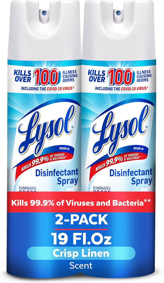 Lysol Disinfectant Spray, Household Essential Cleaning Supplies, Multi-Purpose Room Spray, Antibacterial Sanitizer Spray, Upholstery Deodorizer, Home