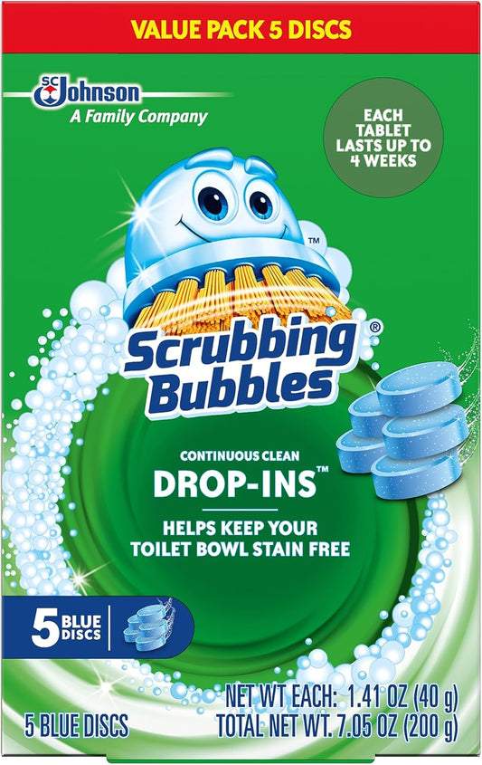 Scrubbing Bubbles Toilet Bowl Tablets, Continuous Clean Toilet Drop In Discs, Each Tablet Provides 4 Weeks of Protection Against Stains and Build Up