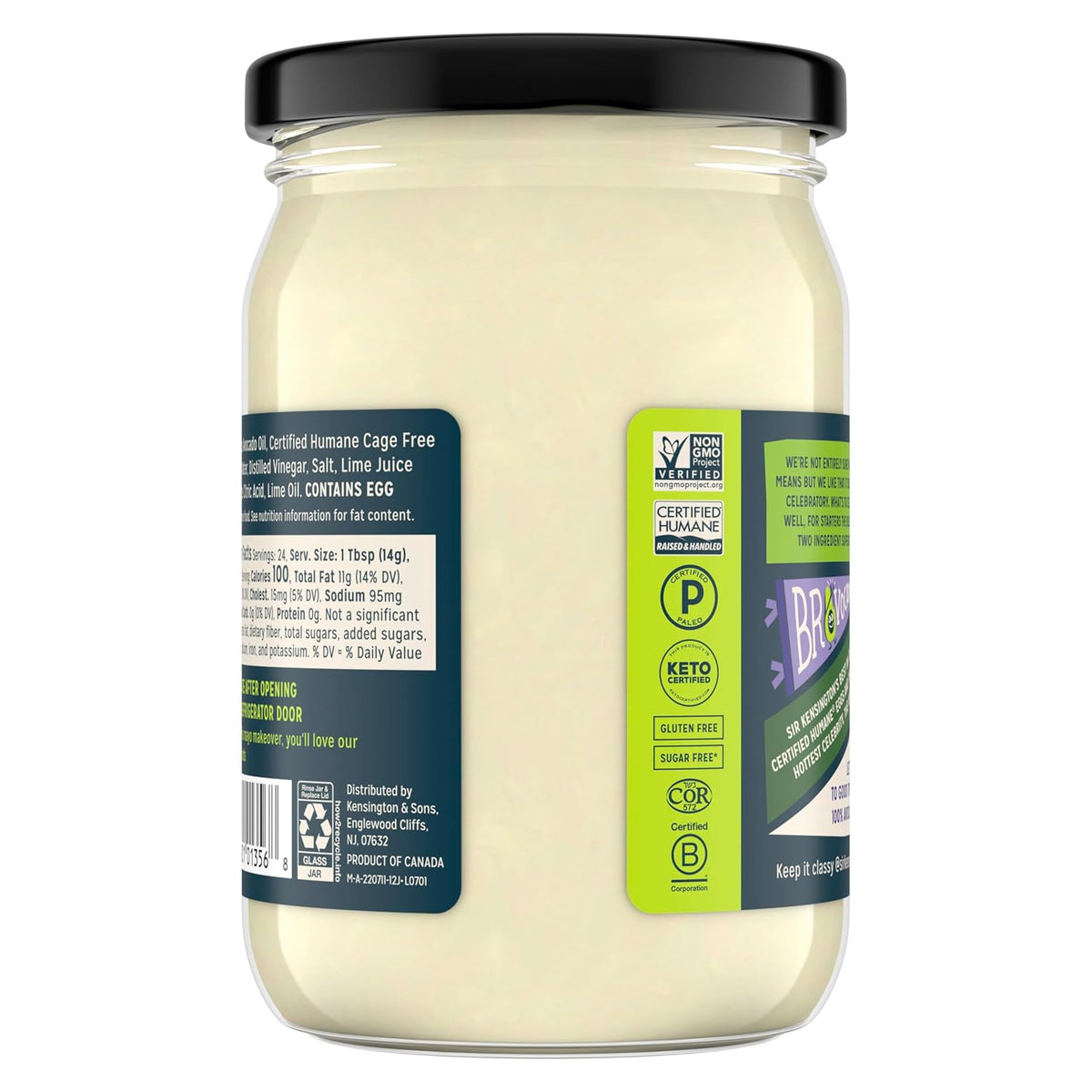 Sir Kensington's Mayonnaise Avocado Oil Mayo Keto Diet & Paleo Diet Certified Gluten Free & Non-GMO Project Verified Condiment 12 oz