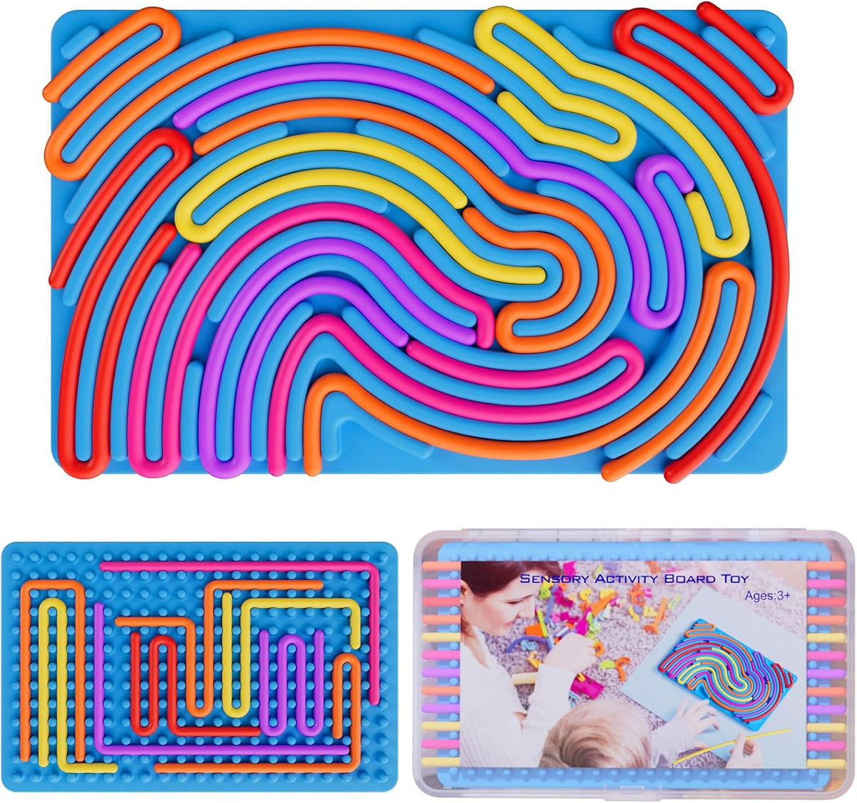 Sensory Fidget Toys for Kids Toddler Boys ,Sensory Activity Board for Stress Anxiety Autistic ADHD, Calm Down Travel Airplane Essentials Toys for 3