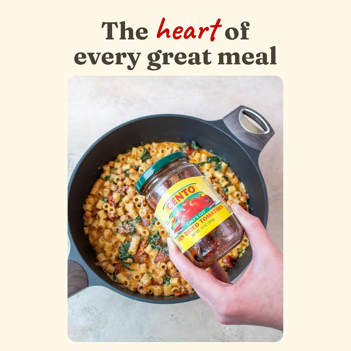 Cento Chefs Sun Dried Tomatoes in Oil & Spices for Pasta, Salad & Antipasto - Grown and Processed in Italy - Gluten-Free, Non-GMO, Low Sodium Italian