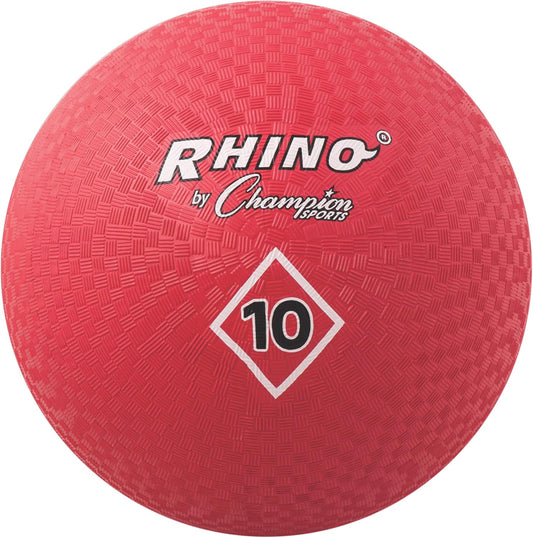 Champion Sports Playground Ball – High-Bounce 2-Ply Construction, Durable Red Ball for Throwing, Catching & Kicking - Multiple Sizes (5", 6", 7"