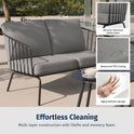 EAST OAK 4-Piece Plaza Patio Furniture Set, Outdoor Furniture for Balcony, Poolside, and Yard, with Thick Cushion Sofa and Coffee Table, Modern Patio