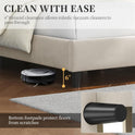 Yaheetech Queen Bed Frame Upholstered Platform Bed with Wing Side/Wooden Slat Support/Tufted Headboard with Wing Side/Mattress Foundation/No Box
