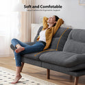 Pipishell Convertible Futon Sofa Bed,66" Corduroy Futon Couch with Adjustable Backrest and Armrests, Recliner Sleeper Sofa for Small Spaces, Play