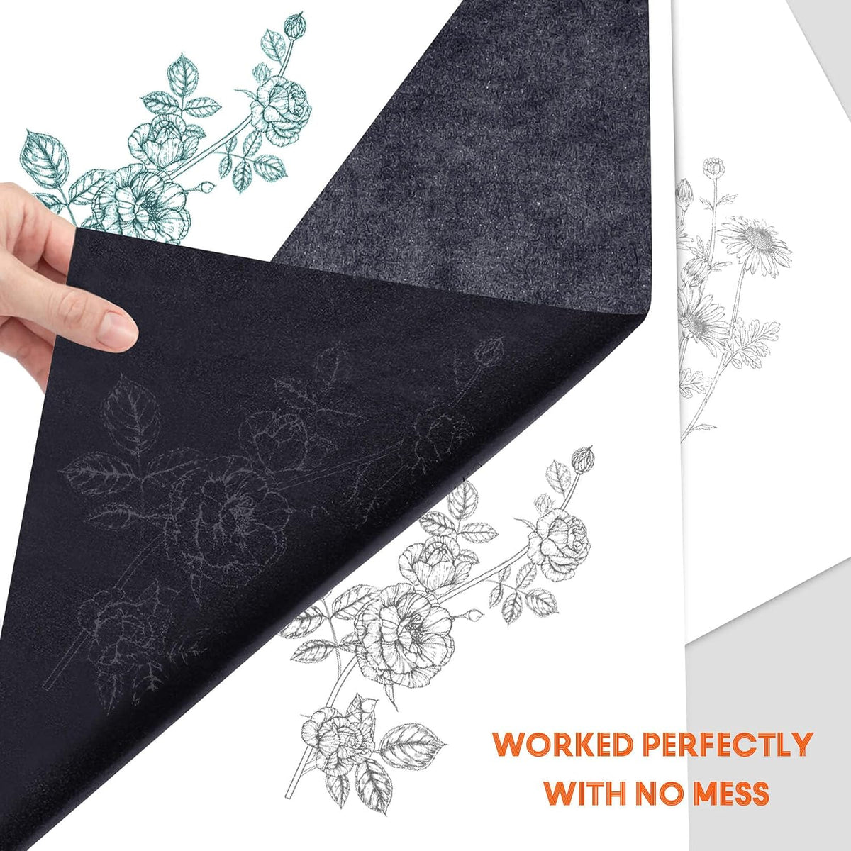 Carbon Paper for Tracing Graphite Transfer-Paper - PSLER 30 Pcs Black Graphite Paper for Tracing Drawing Patterns on Wood Projects Canvas Fabric