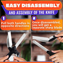2 in 1 Kitchen Scissors for Food – Stainless Steel Blade & Plastic Cutting Board Scissors with Safety Lock | 9.6" Tomato Knife, Fruit & Vegetable