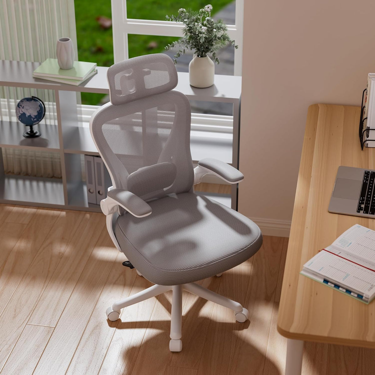 Ergonomic Office Chair M903, Computer Desk Chair with Wheels, High Back Mesh Office Chair with Adjustable Lumbar Support, Headrest, Flip-Up Armrests