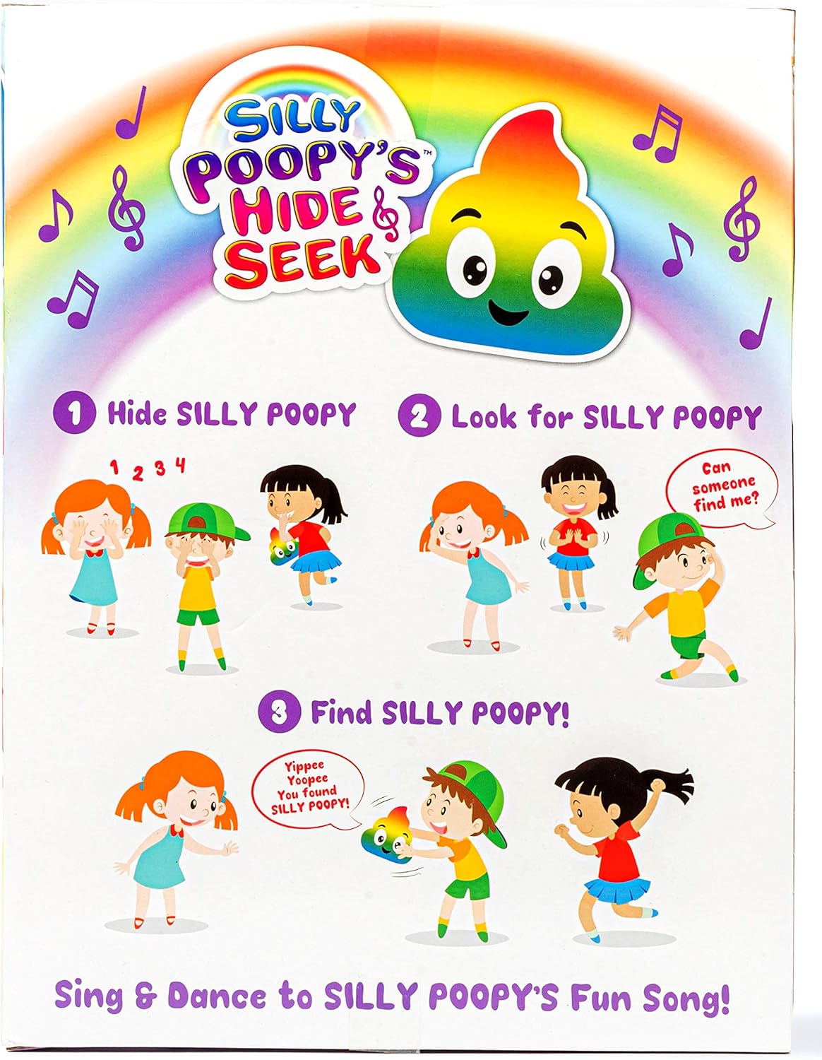 Silly Poopy's Hide & Seek by Relatable, The Talking, Singing, Rainbow Hide & Seek Toy, Fun Learning Toys for Toddlers, Interactive Toddler Toys