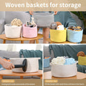 Cute Woven Storage Basket with Handle, Baskets for Gifts Empty, Gift Baskets for Birthday Baby Shower Burr, Decorative Organizer Box for Baby Toy