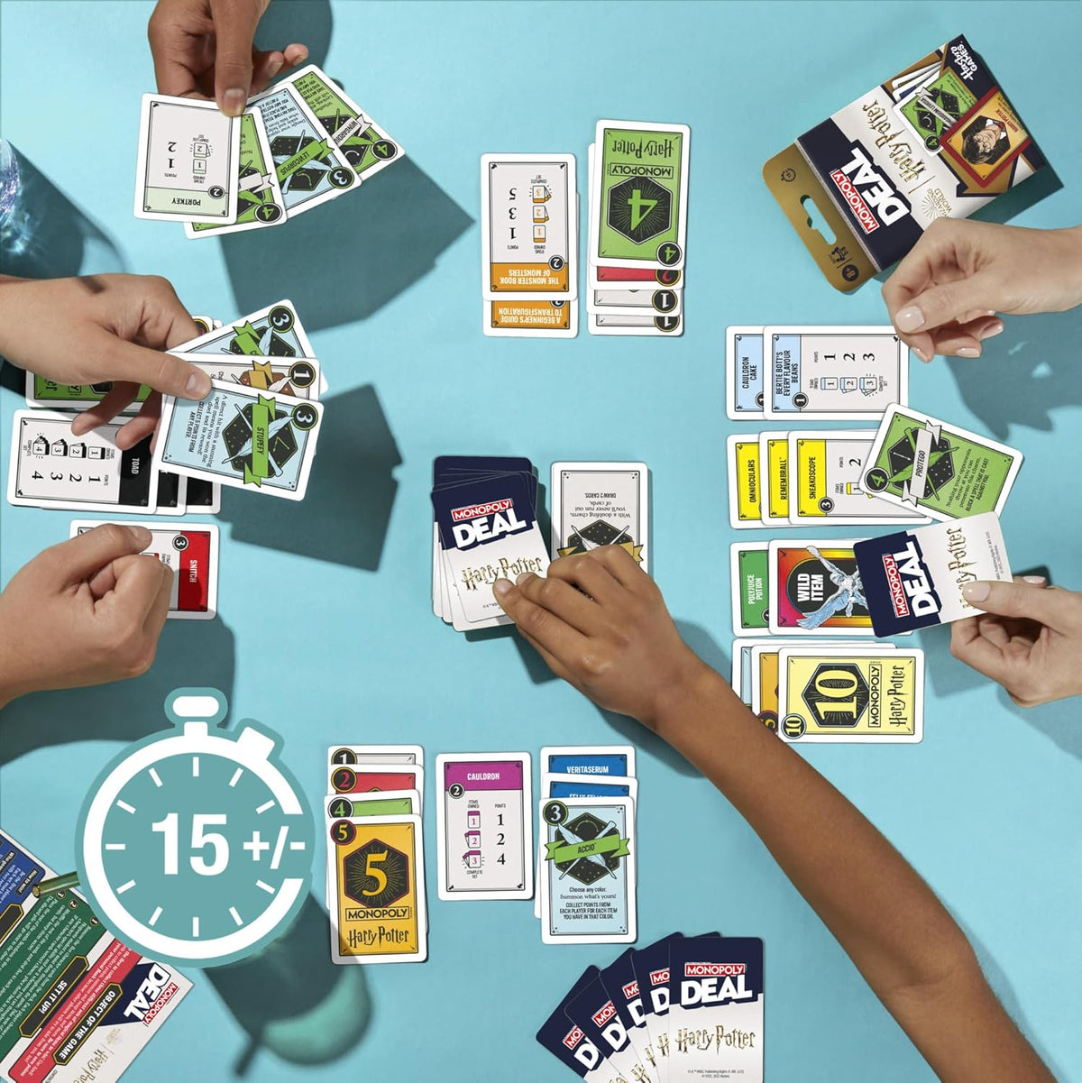Monopoly Deal: Harry Potter Card Game | Family Games for Kids and Adults | Ages 8 and Up | 2 to 5 Players | 15 mins. | Travel Size | Christmas