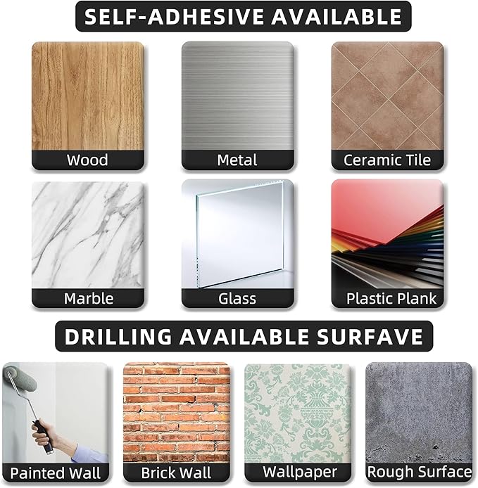 Paper Towel Holder - Self-Adhesive or Drilling, Matte Black, Upgraded Aluminum Kitchen Roll Dispenser Under Cabinet, Lighter but Stronger Than