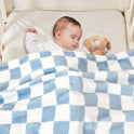 Yurhap Checkered Baby Blanket Fleece Baby Blankets for Boys, Ultra Soft Cozy Fluffy Infant Toddler Newborn Receiving Blankets for Crib Stroller