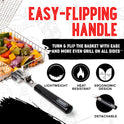 SHIZZO Grill Basket Set, Barbecue BBQ Grilling, Stainless Steel Folding Portable Outdoor Camping Rack for Fish, Shrimp, Vegetables, Cooking
