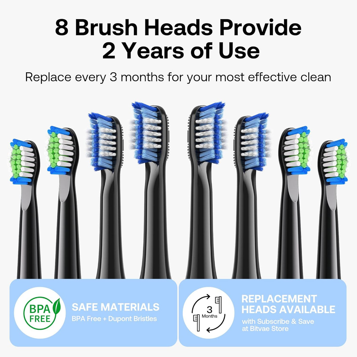 Bitvae ADA Accepted Electric Toothbrush, Travel Toothbrush Rechargeable for Adults and Kids, 60-Day Battery, 5 Modes, 8 Heads, Portable Travel Case