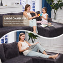Hobestluk 96” Modular Sectional Sofa Couches L-Shape Couch 3 Seat Modular Sofa Memory Foam Sectional Couches for Living Room, Cloud Couch with