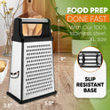 Spring Chef Professional Cheese Grater - Stainless Steel, XL Size, 4 Sides - Perfect Box Grater for Parmesan Cheese, Vegetables, Ginger - Dishwasher
