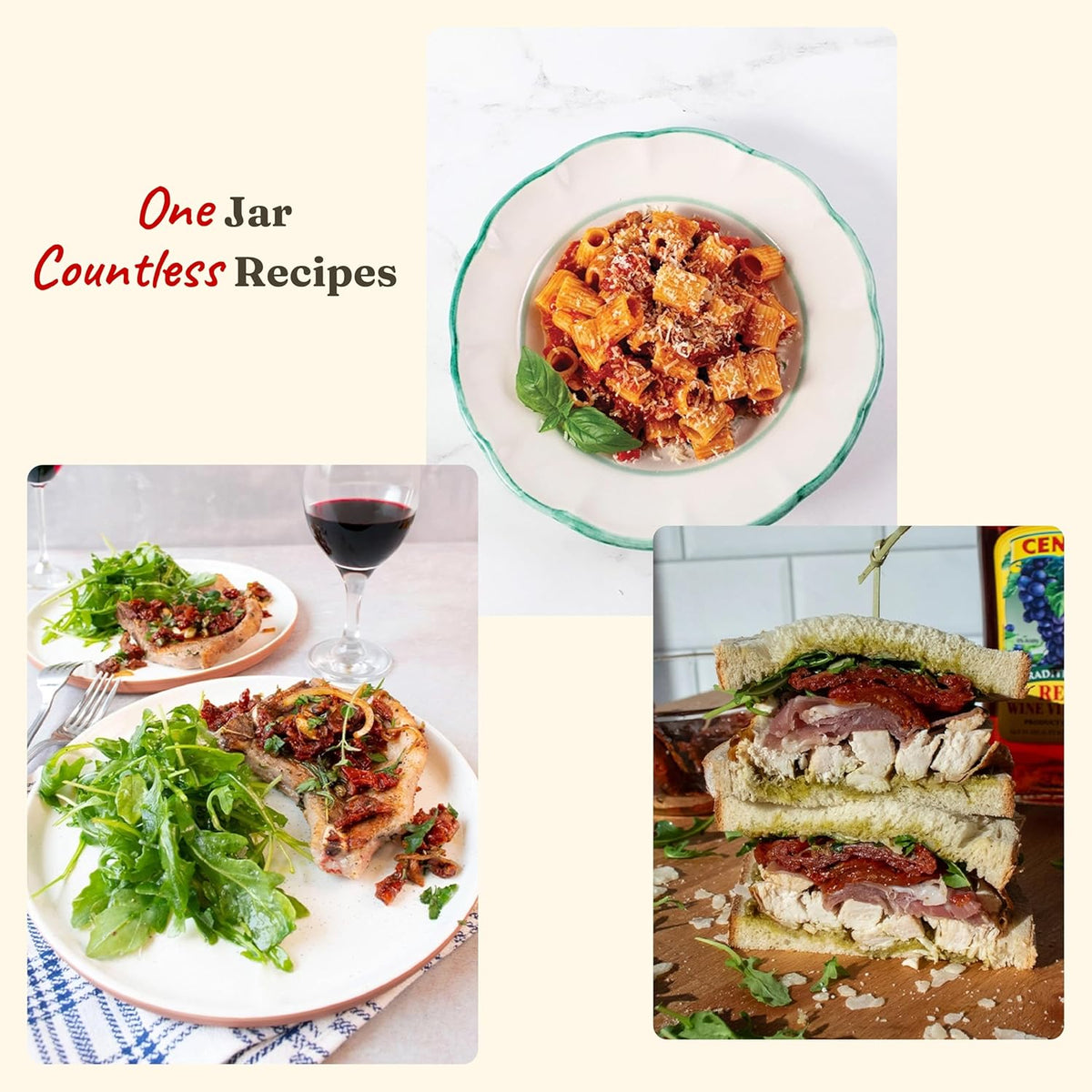 Cento Chefs Sun Dried Tomatoes in Oil & Spices for Pasta, Salad & Antipasto - Grown and Processed in Italy - Gluten-Free, Non-GMO, Low Sodium Italian