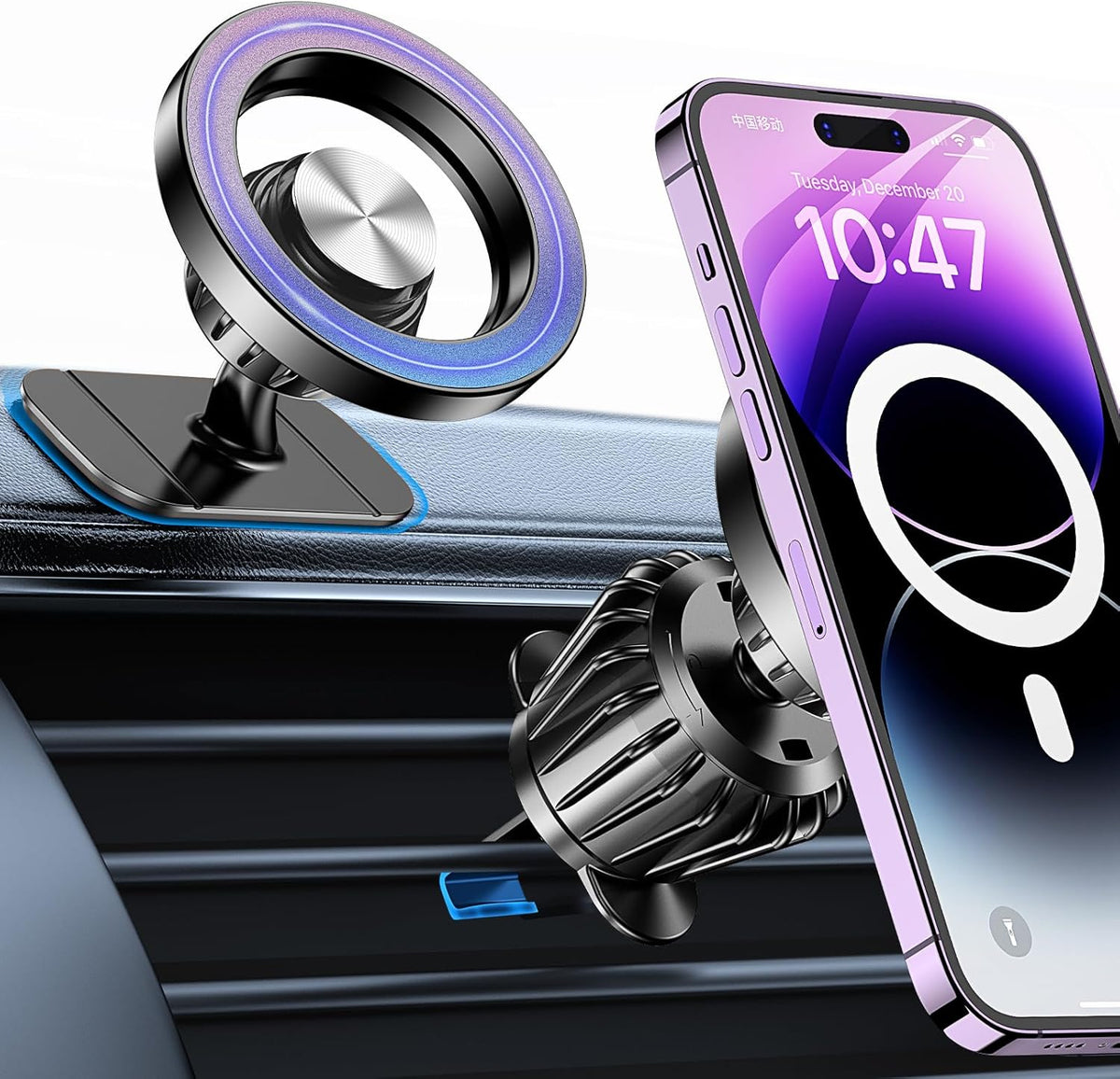 Kaistyle for Magsafe Car Mount【20 Strong Magnets】Magnetic Phone Holder for Car Phone Holder Mount Dash Mounted Holders Cell Phone Holders for Your