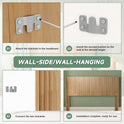 Wood Headboard Queen Size, 64.6" Wide Wooden Queen Headboard Only, Modern Farmhouse Headboards, Wall Mounted Fluted Panel, Wingback Boho Headboards