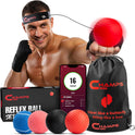 Champs MMA Boxing Reflex Ball Set with Punch Counter App | 4 Balls with Varying Weights, Headband & 4 Spare Strings to Improve Speed, Hand Eye