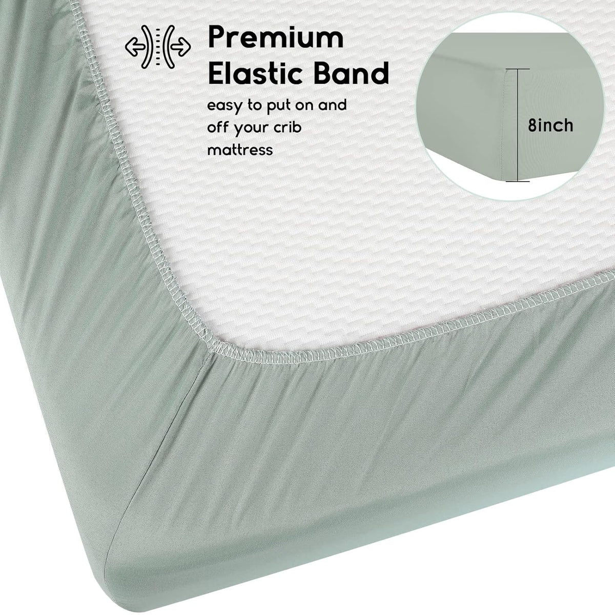 Yoofoss Baby Crib Sheets for Boys Girls, Fitted Crib Sheet 2 Pack for Standard Crib and Toddler Mattress, Super Soft Microfiber Baby Sheet