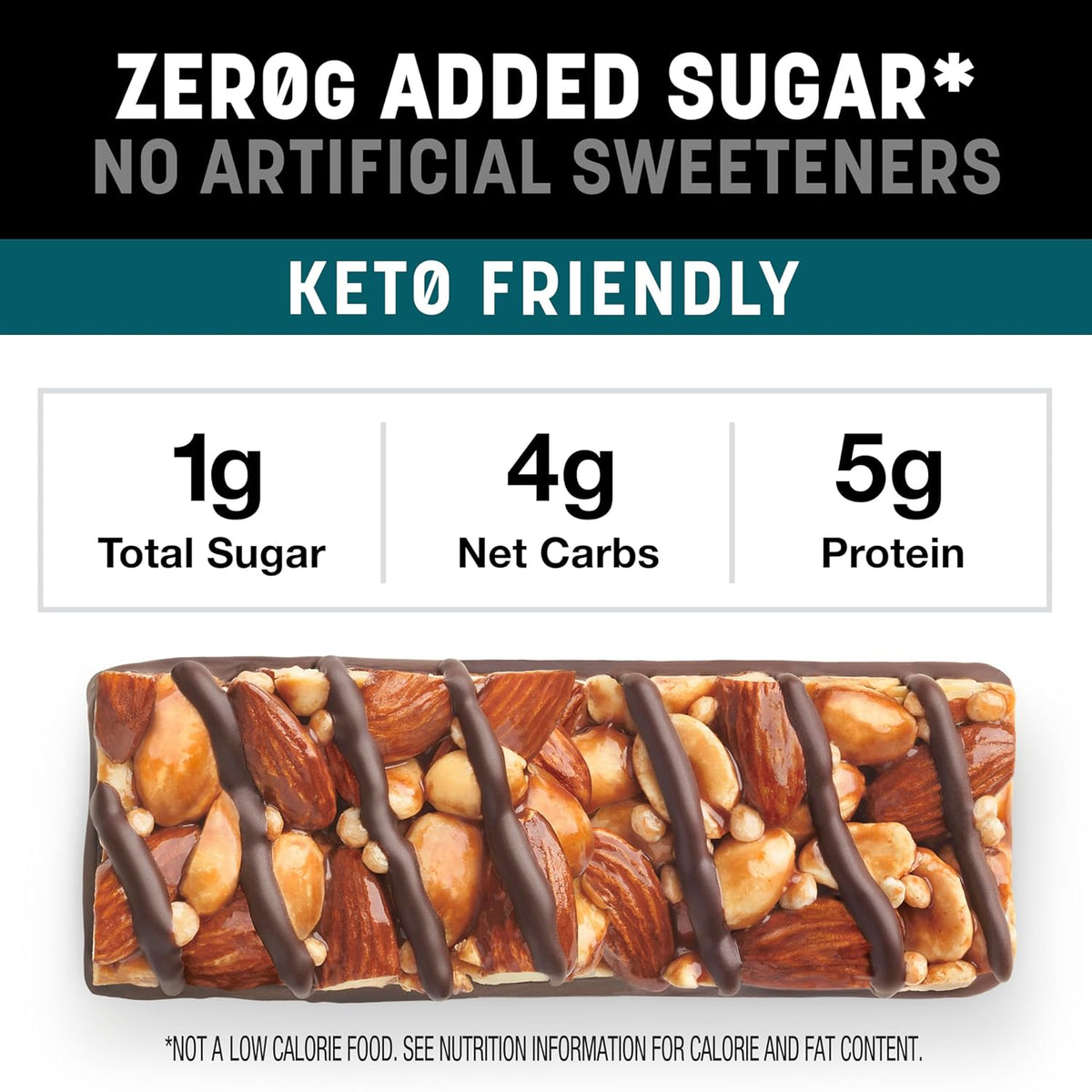 KIND ZERO Added Sugar Bars, Variety Pack, Dark Chocolate Nuts & Sea Salt, Caramel Almond & Sea Salt, Peanut Butter Dark Chocolate, Keto Friendly
