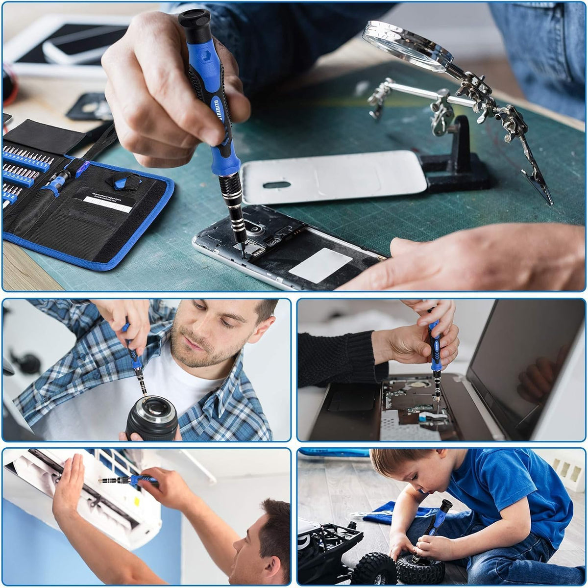 STREBITO Electronics Precision Screwdriver Sets 142-Piece with 120 Bits Magnetic Repair Tool Kit for iPhone, MacBook, Computer, Laptop, PC, Tablet