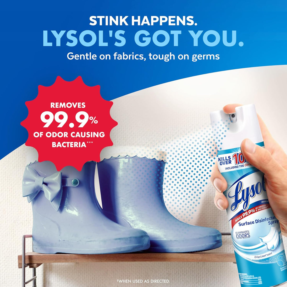 Lysol Disinfectant Spray, Household Essential Cleaning Supplies, Multi-Purpose Room Spray, Antibacterial Sanitizer Spray, Upholstery Deodorizer, Home