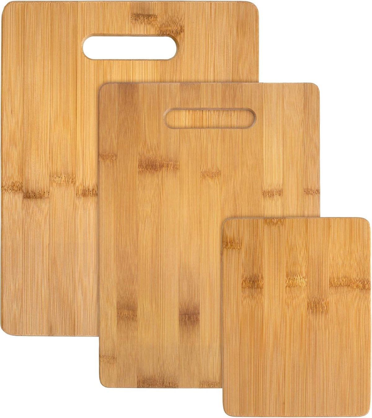 Totally Bamboo 3-Piece Bamboo Cutting Board Set – Wooden Cutting Boards for Kitchen – Great for Chopping and Serving – Large, Medium & Small Sizes