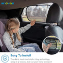 Enovoe Car Window Shades for Baby (4 Pack) - 21"x14" - Sun Shade Blocker, Cling - Glare Shield and UV Rays Protection for Your Child - Side Windows