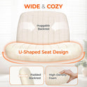 Orange Factory Criss Cross Chair Wheels Wide Cross Legged Office Desk Vanity Chair Comfy Fabric Armless Adjustable Swivel for Home Computer Task