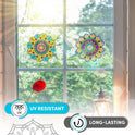 Hula Home Stained Glass Mandala Art Kit - DIY Window Clings with Markers, 10 Suncatchers - Perfect Hobby for Adults, Kids, Teens & Seniors - Ideal