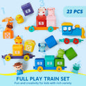 Learning Toy for Toddlers 1 2 3 Years Old, Counting, Matching & Sorting Montessori Learning Farm Train Including 9 Farm Animals and 1 Farmer, Easter