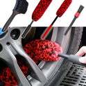 Professional 4 Pack Long Handle Wheel Brush Kit for Cleaning Wheel and Tire- 2X Soft Wheel Cleaning Brush, Detailing Brush and Stiff Tire Brush