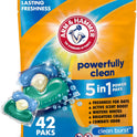 Arm & Hammer Clean Burst 5-in-1 Laundry Detergent Power Paks, High Efficieny (HE), 42 Count