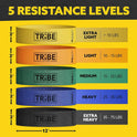 Tribe Lifting Fabric Resistance Bands for Glutes & Legs | 5 Fabric Workout Bands Set | Thick Booty Bands for Squats, Lunges, Hip Training, Physical