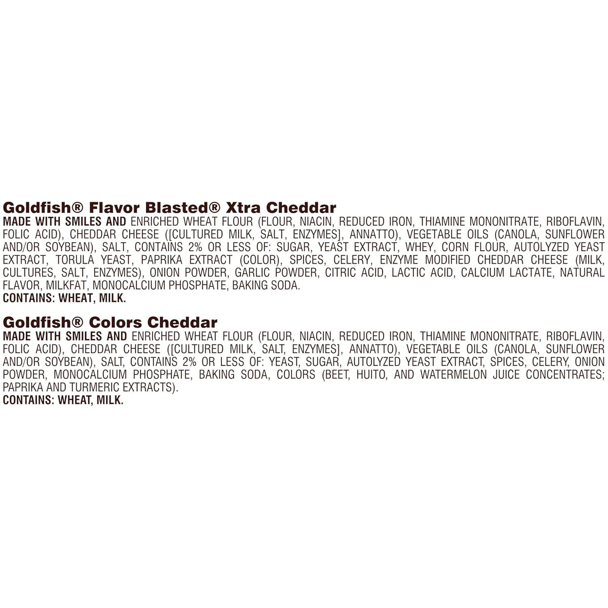 Goldfish Dynamic Duo Variety Pack, Colors Cheddar & Flavor Blasted Xtra Cheddar, Snack Packs, 20 Ct