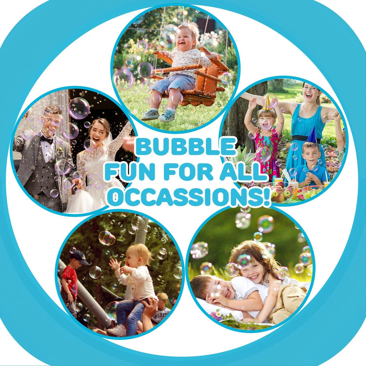 Toy Life 3 Pack Bubble Guns for Kids, Automatic Bubble Blower, Leakproof & Lightweight, Outdoor Summer Toy, Easter Basket Stuffer, Party Favor
